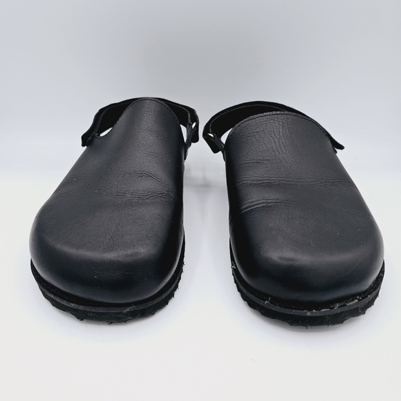 Zara Black Leather Clogs in 100% Cowhide Leather, size 5 - Picture 3 of 13